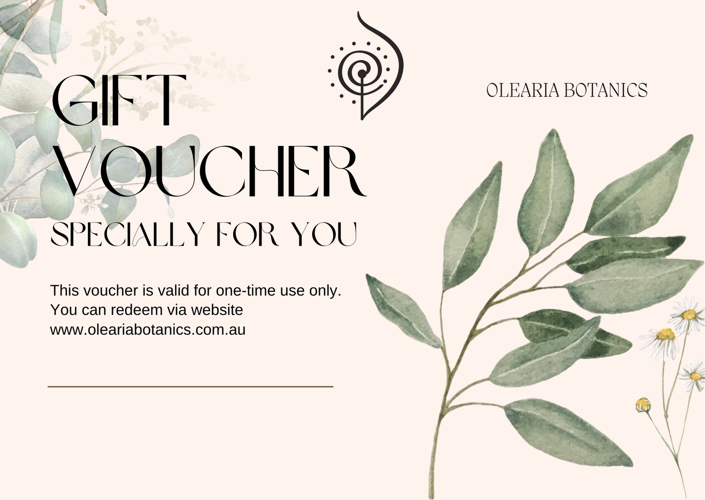 Olearia Botanics Gift Voucher